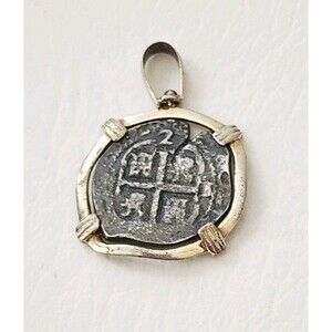 Vintage ATC Sterling- ATOCHA One Reale Spanish Shipwrecked Copy Coin Pendant
